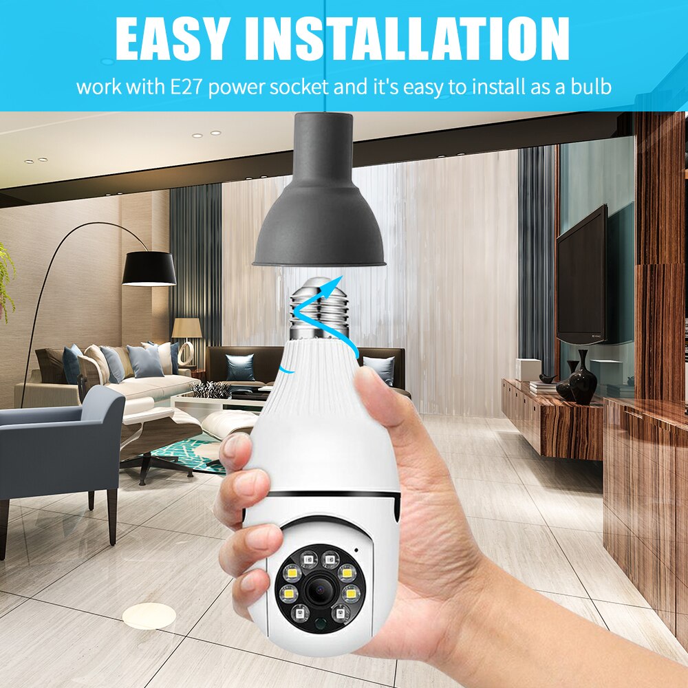 Camera de Vigilancia com Visao Noturna e Rastreamento Humano, WiFi  1296P HD