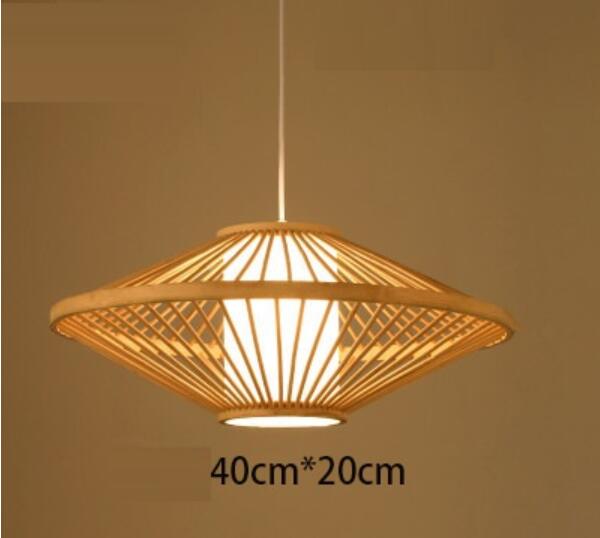 Candeeiro Luzes Pendentes Retro de Bambu Estilo Japones