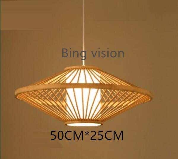 Candeeiro Luzes Pendentes Retro de Bambu Estilo Japones