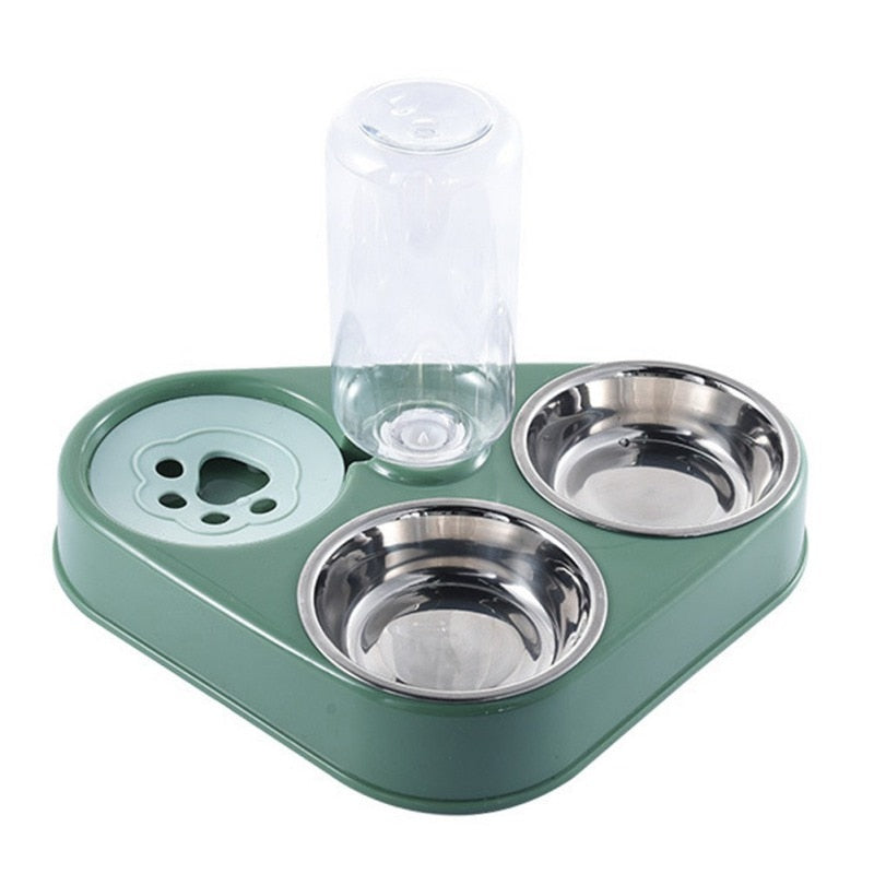 Tigela de Alimentação para Cachorro e Gato com Garrafa de Água Automática