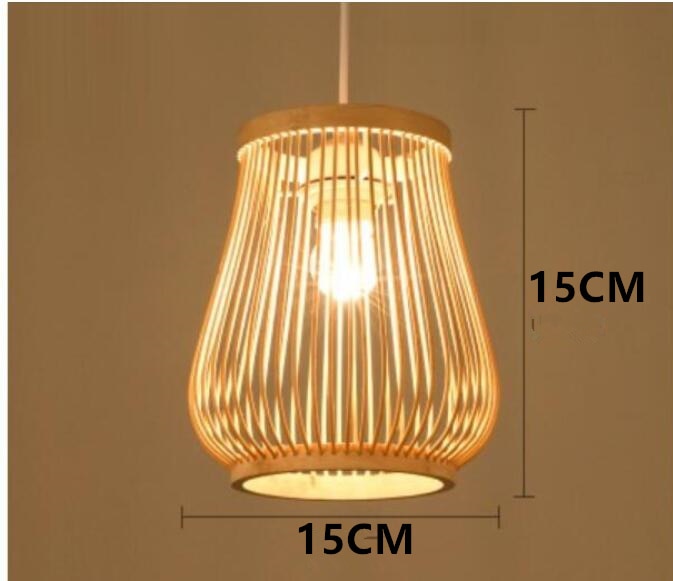 Candeeiro Luzes Pendentes Retro de Bambu Estilo Japones