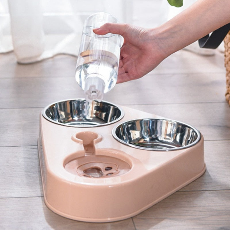Tigela de Alimentação para Cachorro e Gato com Garrafa de Água Automática