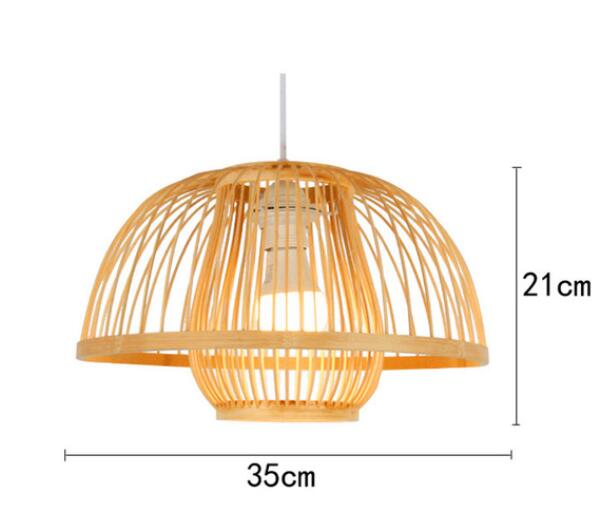 Candeeiro Luzes Pendentes Retro de Bambu Estilo Japones
