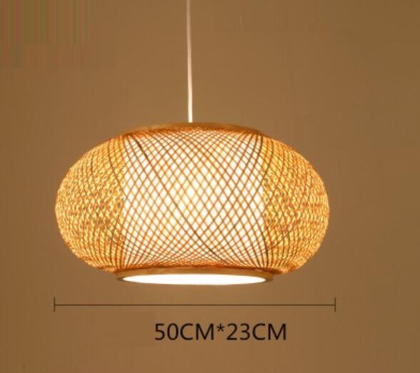 Candeeiro Luzes Pendentes Retro de Bambu Estilo Japones