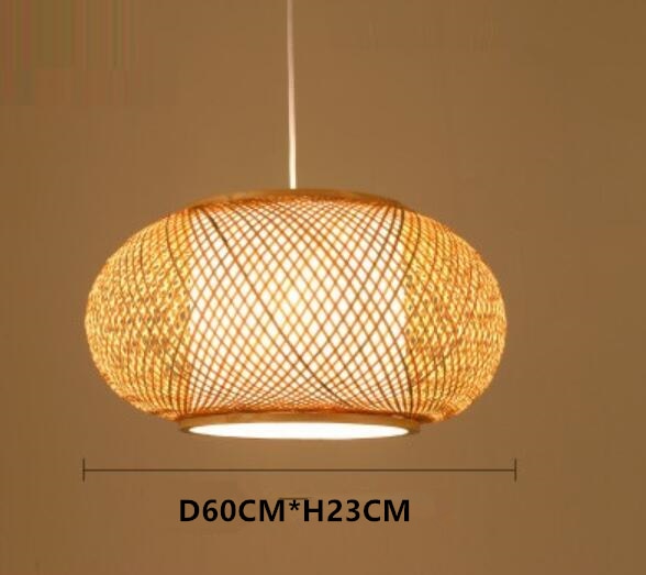 Candeeiro Luzes Pendentes Retro de Bambu Estilo Japones