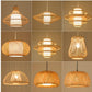 Candeeiro Luzes Pendentes Retro de Bambu Estilo Japones