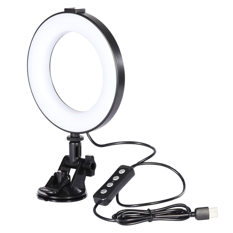 Ring Light Led Luz com Ventosa Luz de Preenchimento de Transmissão ao Vivo