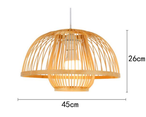 Candeeiro Luzes Pendentes Retro de Bambu Estilo Japones