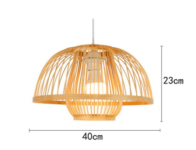 Candeeiro Luzes Pendentes Retro de Bambu Estilo Japones