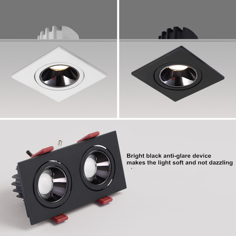 Holofote Downlight Regulável Antirreflexo LED