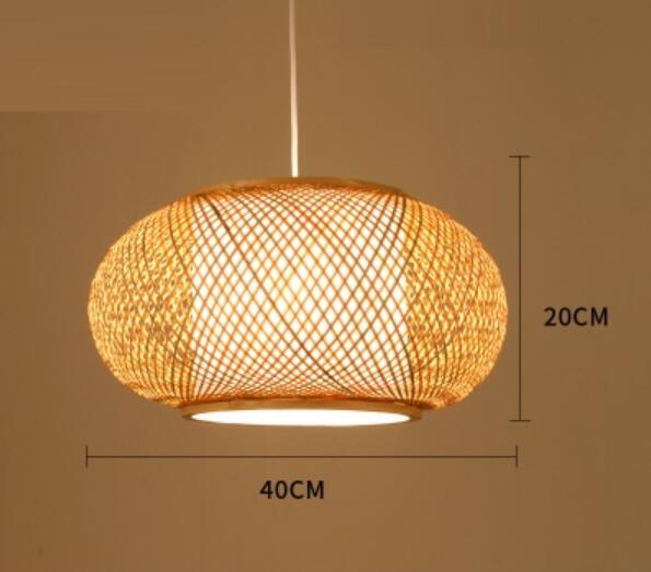 Candeeiro Luzes Pendentes Retro de Bambu Estilo Japones