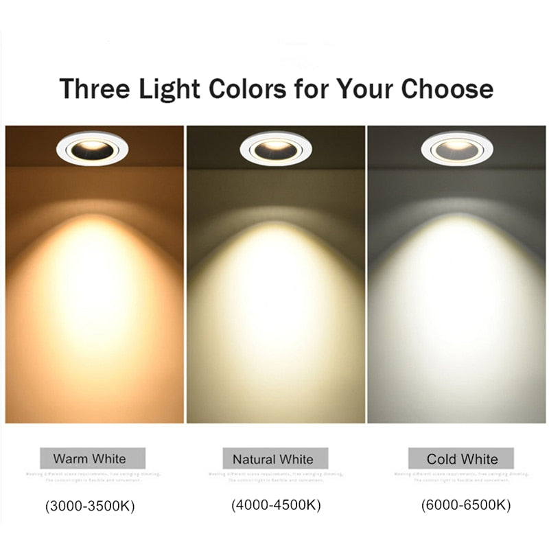 Holofote Downlight Regulável Antirreflexo LED