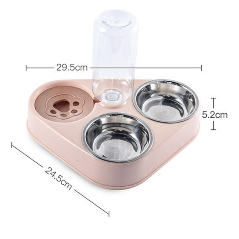 Tigela de Alimentação para Cachorro e Gato com Garrafa de Água Automática