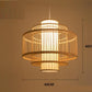 Candeeiro Luzes Pendentes Retro de Bambu Estilo Japones