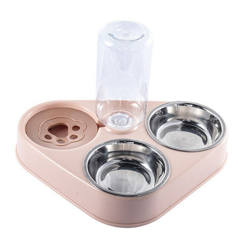 Tigela de Alimentação para Cachorro e Gato com Garrafa de Água Automática