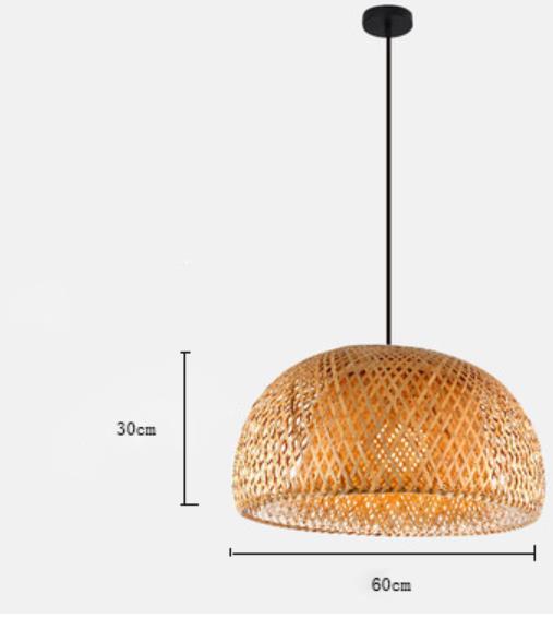 Candeeiro Luzes Pendentes Retro de Bambu Estilo Japones