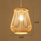 Candeeiro Luzes Pendentes Retro de Bambu Estilo Japones