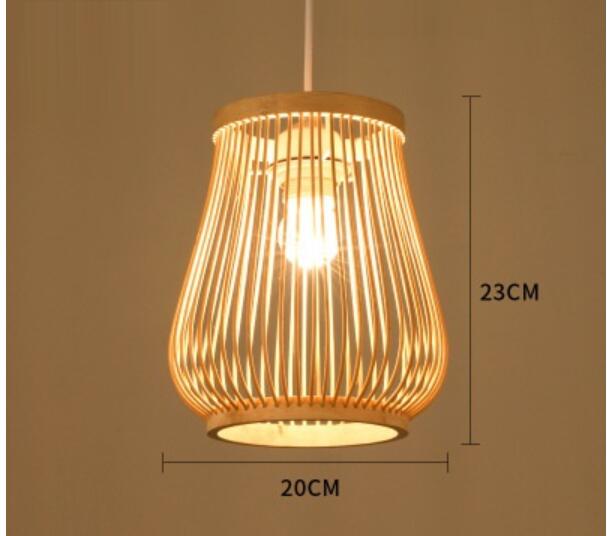 Candeeiro Luzes Pendentes Retro de Bambu Estilo Japones