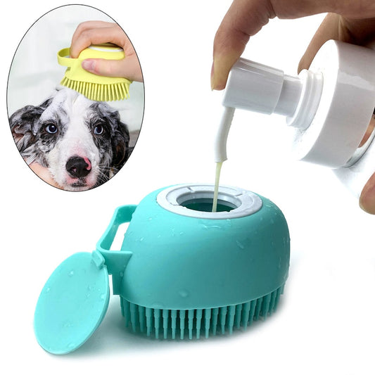 Escova Macia para Animais com Deposito em Silicone