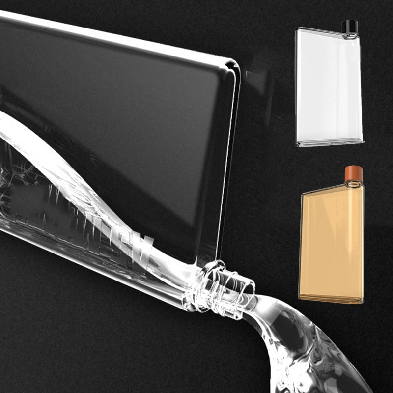 Garrafa de Água A5 A6 Plana Transparente Portatil