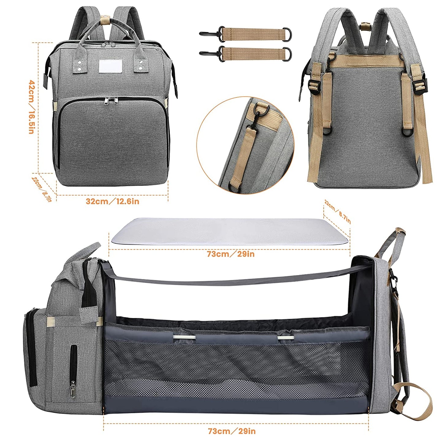 Mochila com Berço Portátil para Mamã