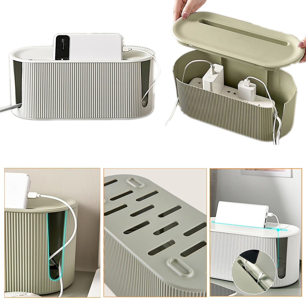 Box de Armazenamento de Tomada, Armazenamento Cabos e Carregadores, Router WiFi