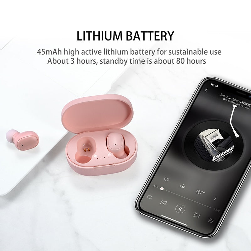 Fone de ouvido sem fio TWS Bluetooth