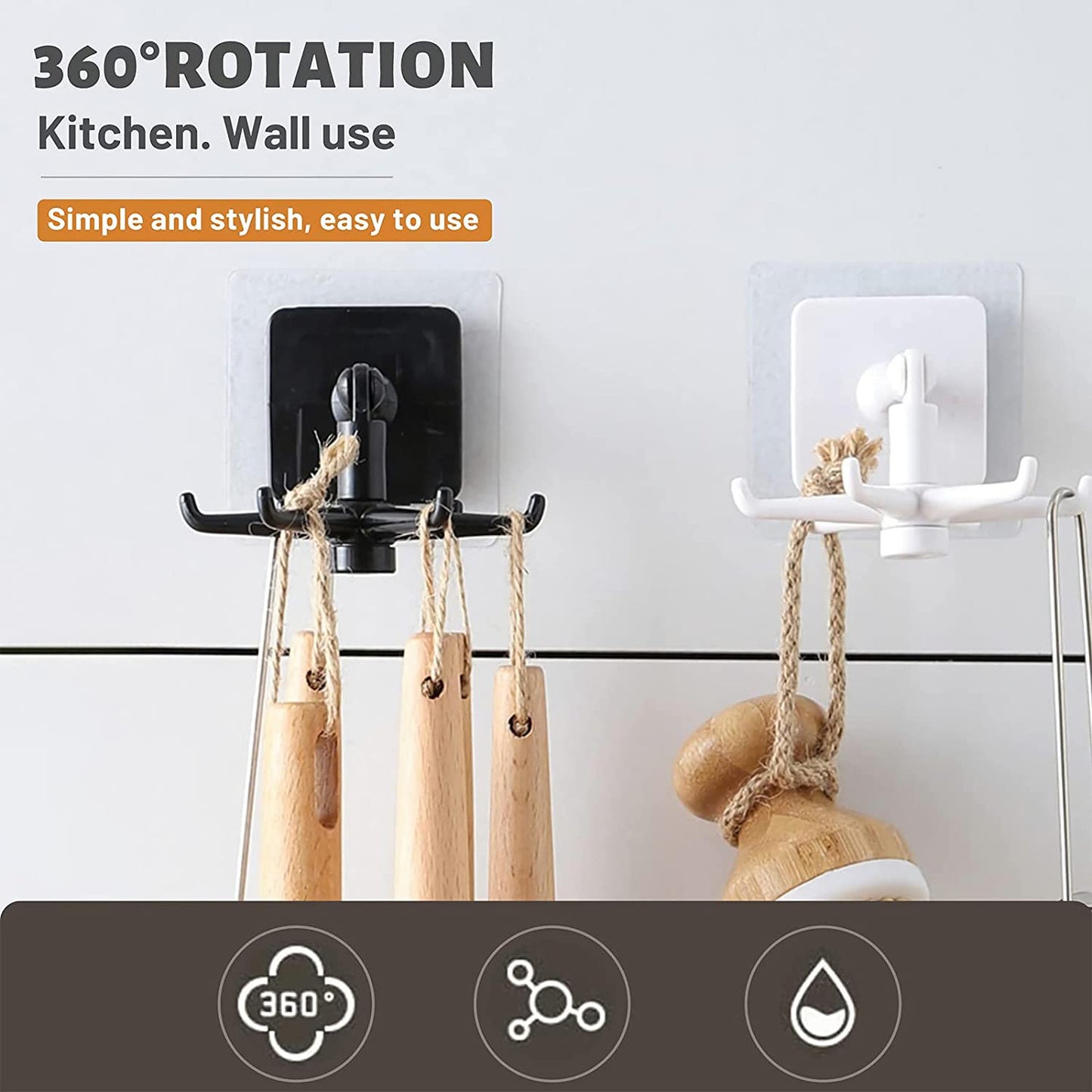 Gancho dobravel giratorio para cozinha, banheiro 360°