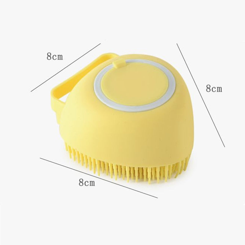Escova Macia para Animais com Deposito em Silicone