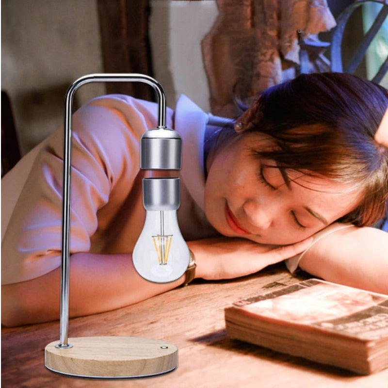 Lampada de Levitacao Magnetica com Carregador Sem Fios