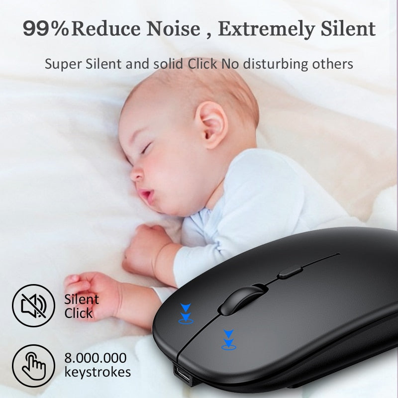 Rato Bluetooth e Wireless Silencioso