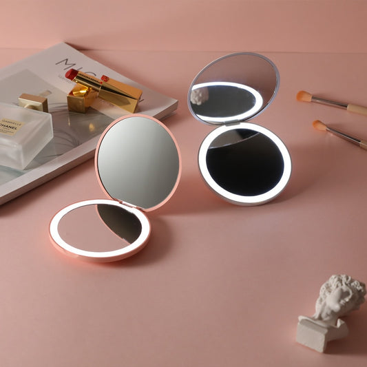 Espelho de Maquiagem com Luzes LED - Portatil
