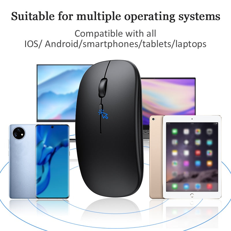 Rato Bluetooth e Wireless Silencioso